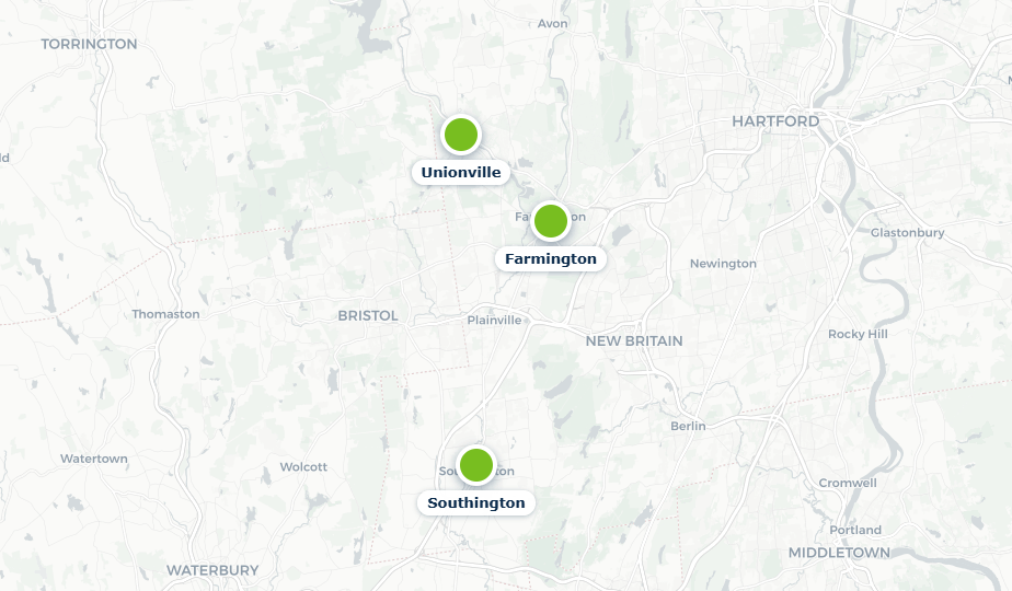 Map of Amanda’s locations