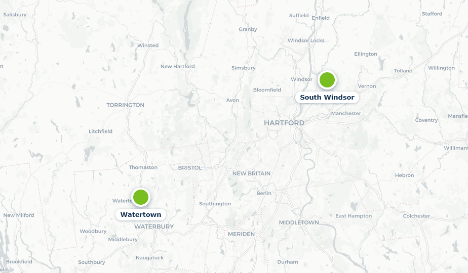Map of Donna’s locations