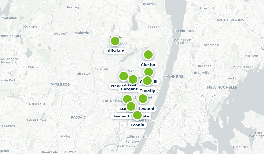 Map of Gerard’s locations