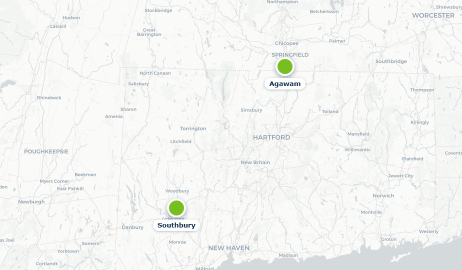 Map of Justin’s locations